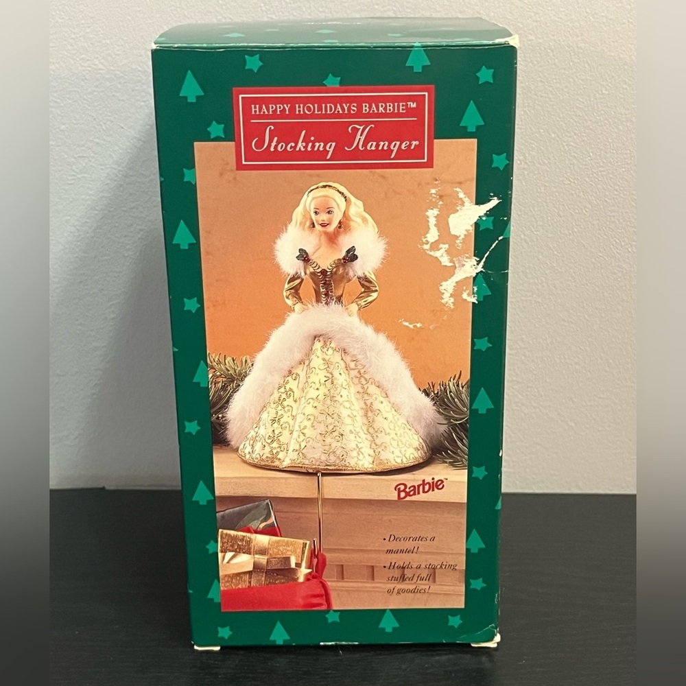 NIB Vintage Hallmark 1995 Happy Holidays Barbie Stocking Hanger‎